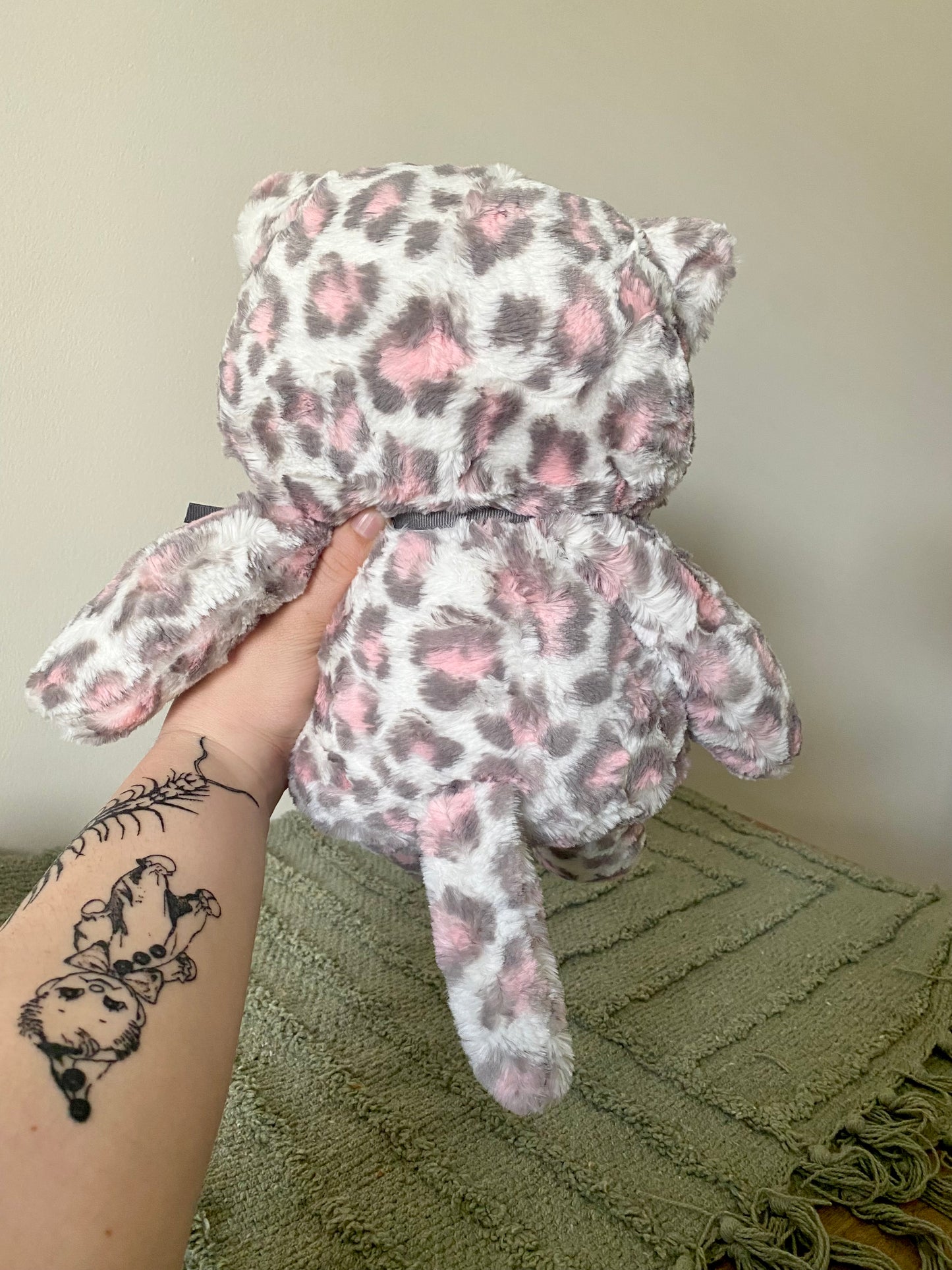 Cleo the pink gray leopard kitty