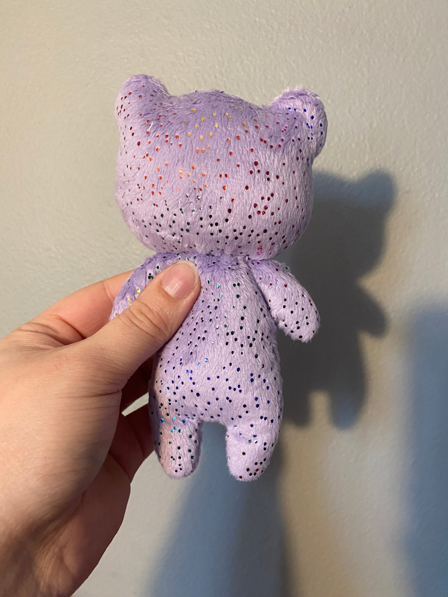 Purple Sparkle Beanie Bear Clown