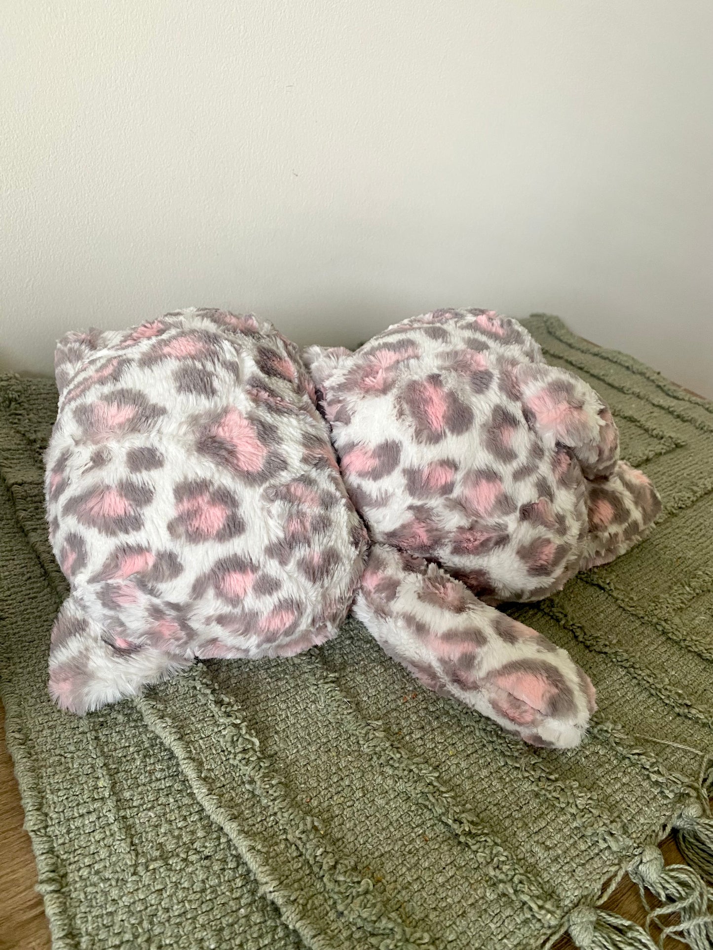 Cleo the pink gray leopard kitty