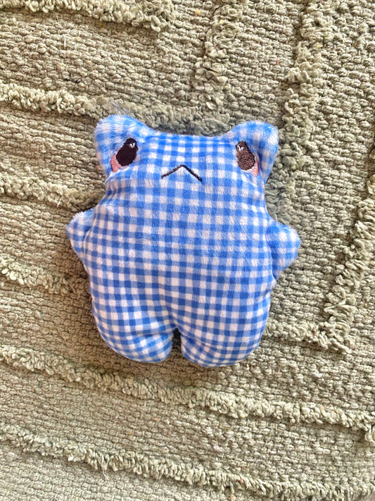 Blue checker frog