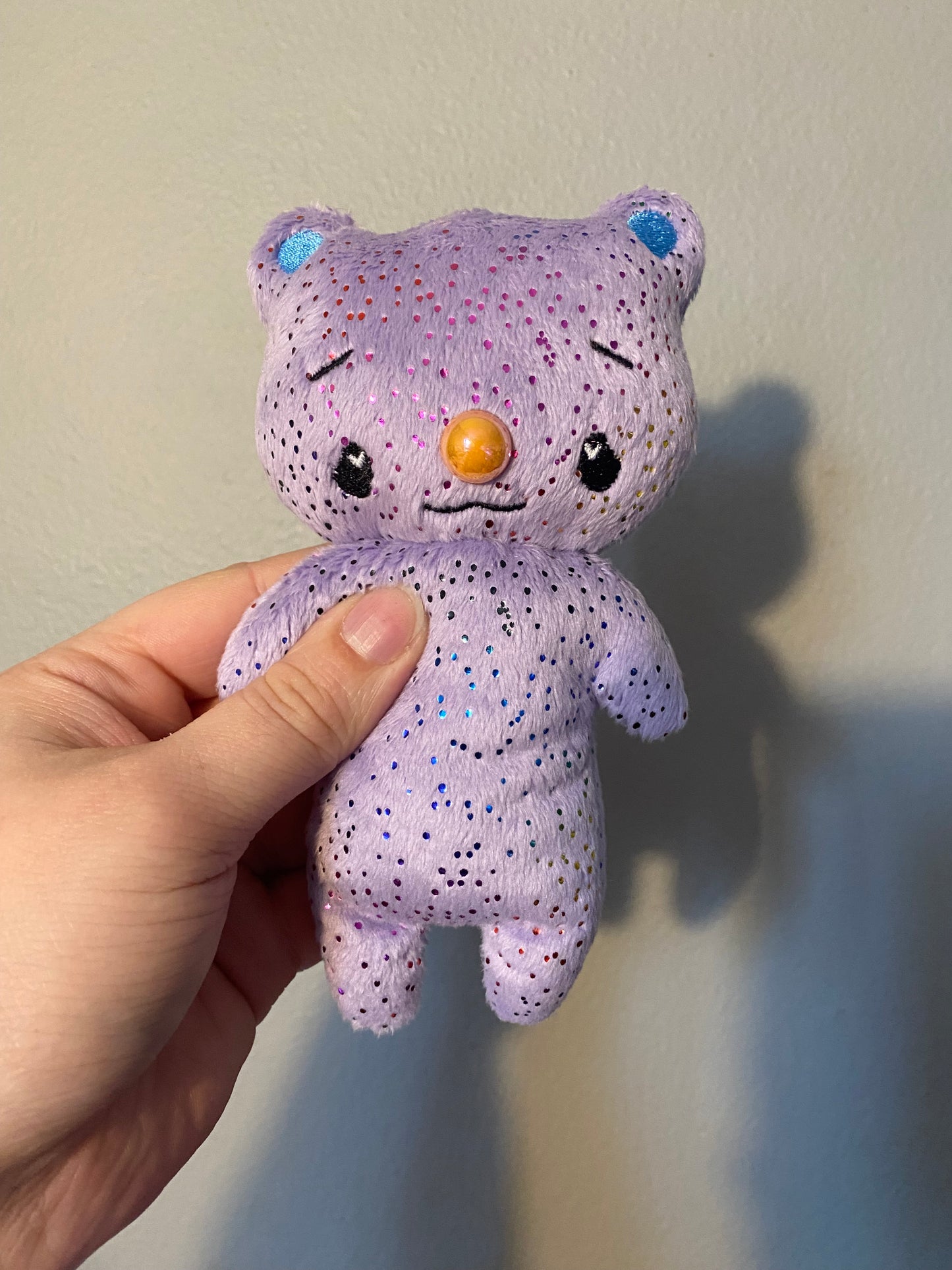Purple Sparkle Beanie Bear Clown